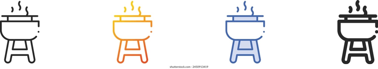 barbeque icon.Thin Linear, Gradient, Blue Stroke and bold Style Design Isolated On White Background