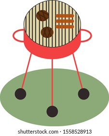 Barbeque, illustration, vector on white background.