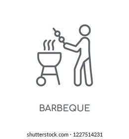 Barbeque linear icon. Modern outline Barbeque logo concept on white background from Activity and Hobbies collection. Suitable for use on web apps, mobile apps and print media.