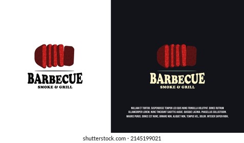 Barbeque-Logo-Design, gegrillte Fleischgrafik