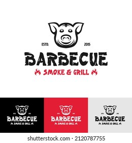 Inspiración de plantilla de diseño de logotipo de Barbeque, Ilustración vectorial.
