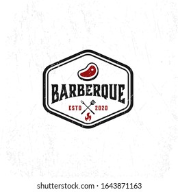 barbeque logo with a modern vintage style, and simple unique illustrations