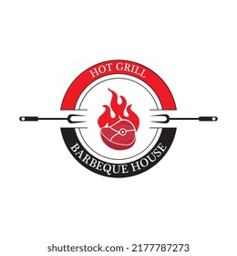 diseño de imagen vectorial de símbolo y logotipo de barbacoa