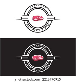 diseño de imagen vectorial de símbolo y logotipo de barbacoa