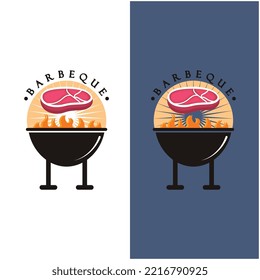 barbeque logo and symbol vector illustration design