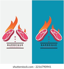 diseño de imagen vectorial de símbolo y logotipo de barbacoa