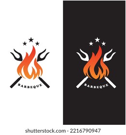 diseño de imagen vectorial de símbolo y logotipo de barbacoa