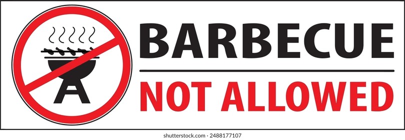 Barbacoa no permitida en esta zona aviso aviso Vector, barbacoa no permitida señal Vector
