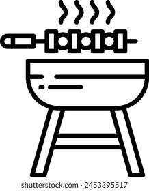 Barbeque outline icon vector illustration
