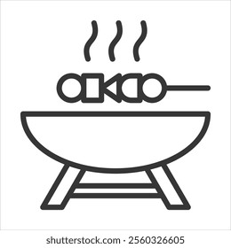 Barbeque Outline Icon Vector Illustration