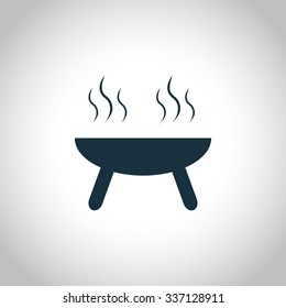 Barbeque oven flat symbol isolated on a white background