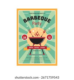 Barbeque party flyer poster template design