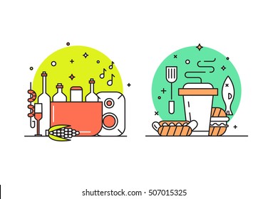 Barbeque party illustration