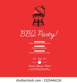 Barbeque Party Invitation Design with Where and When Details