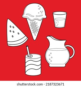 Barbeque Party Menu Theme Digital Stamp