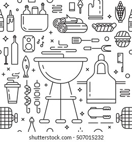 Barbeque party seamless pattern