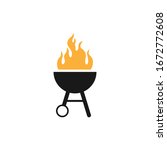 Barbeque, picnic, cooking grill vector icon