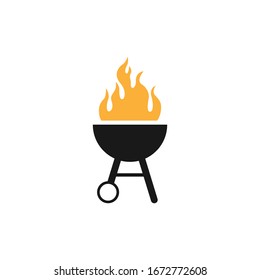 Barbeque, picnic, cooking grill vector icon