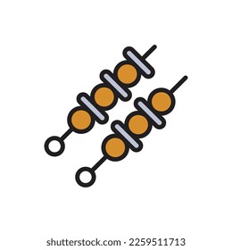 Barbeque Satay Icon Vector Illustration