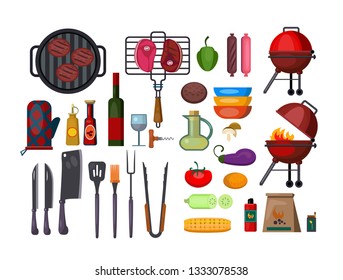 Vector Cartoon Illustration Meat Sauce Grill Stock Vector (Royalty Free ...