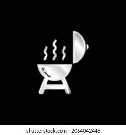 Barbeque silver plated metallic icon