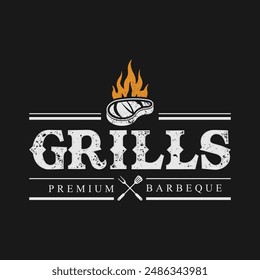 Barbeque smokehouse bbq barbecue bar and grill logo design