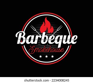 Plantilla de diseño de logotipos para el restaurante de negocios Barbeque and Smohouse