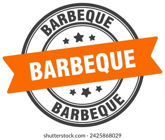 barbeque stamp. barbeque round sign. label on transparent background