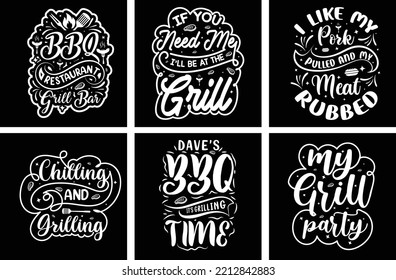 Barbeque T shirt design bundle. Barbeque Vector Graphics. Barbeque Grill Typography. BBQ SVG Bundle