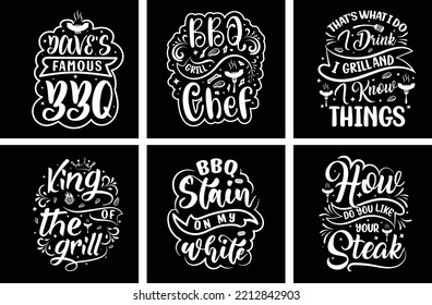 Barbeque T shirt design bundle. Barbeque Vector Graphics. Barbeque Grill Typography. BBQ SVG Bundle