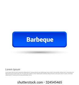 Barbeque Text Realistic 3d Blue button