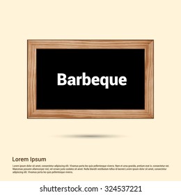 Barbeque Text Realistic Chalk board