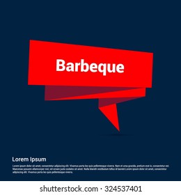 Barbeque Text Realistic Origami banner