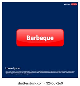 Barbeque Text Realistic red 3d Button