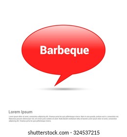 Barbeque Text Realistic Speech Bubble