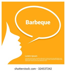 Barbeque Text Realistic Speech Bubble and female voice