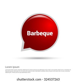 Barbeque Text Realistic Speech Bubble