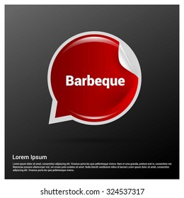 Barbeque Text Realistic Speech Bubble