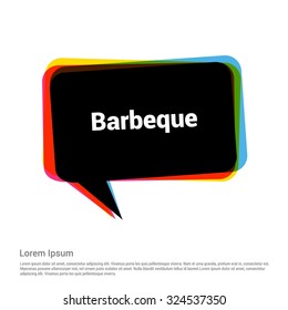 Barbeque Text Realistic Speech Bubble