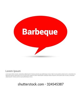 Barbeque Text Realistic Speech Bubble