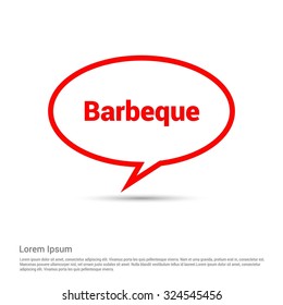 Barbeque Text Realistic Speech Bubble