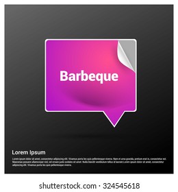 Barbeque Text Realistic Speech Bubble