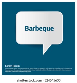 Barbeque Text Realistic Speech Bubble