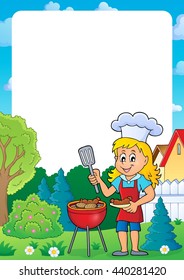 Barbeque theme frame 2 - eps10 vector illustration.