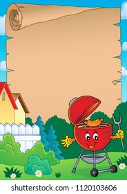 Barbeque theme parchment 3 - eps10 vector illustration.