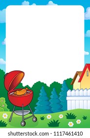 Barbeque Thema Rahmen 1 - eps10 Vektorgrafik.