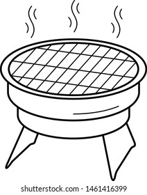Barbeque. Vector outline icon isolated on white background.