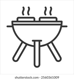 Barbeques Outline Icon Vector Illustration