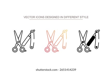 Barbeiro Acessório ícone design com fundo branco ilustração stock