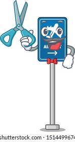 Barber airport sign isolated with the mascot